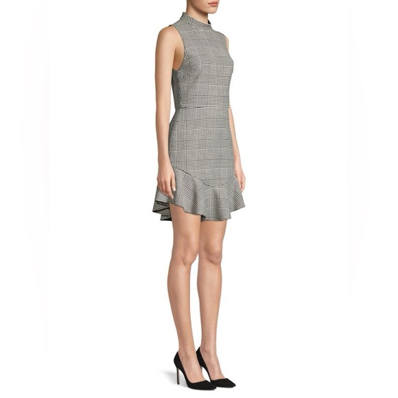 Alice + Olivia Dresses & Skirts - Alice + Olivia Rapunzel Glen Plaid Mockneck Flounce Hem Sheath Dress - Size 6